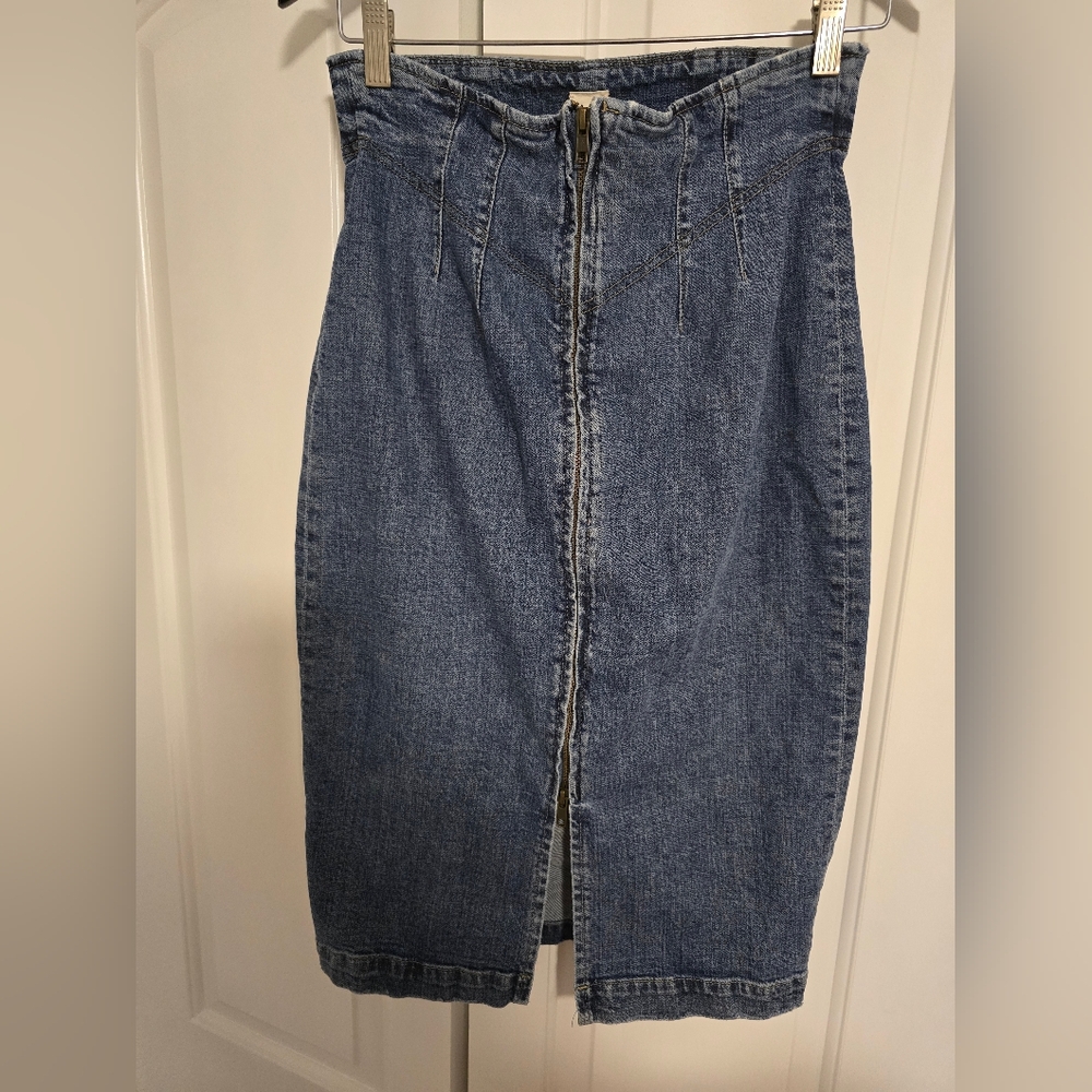 Rebecca Taylor La Vie High Waist Denim Pencil Skirt Size 29 - Picture 4 of 11